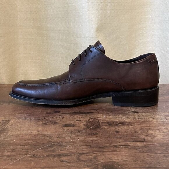 Taryn Rose Mens Oxford Dress Shoes Sz 9 C Brown Leather Split Moc Toe Italy Made main image 8